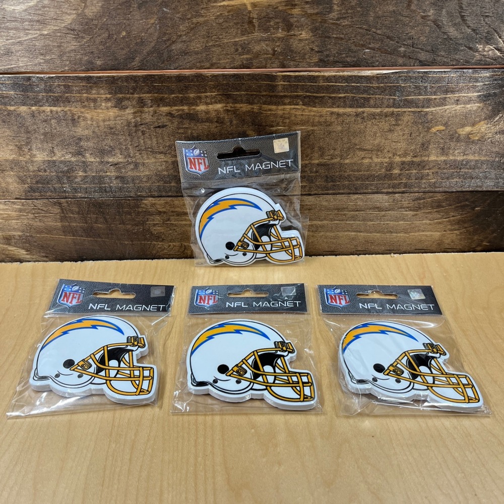 4 Pack NFL San Diego Chargers Helmet Magnets New Sealed MRL Sports 16769